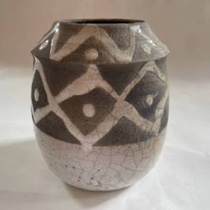 A Raku Style Monochrome Vase